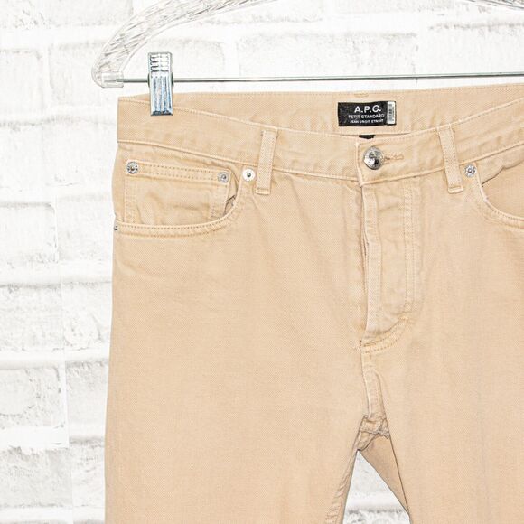 A.P.C. PETIT STANDARD Jean Droit Etroit Denim Beige Button Fly size 27 - Picture 9 of 10